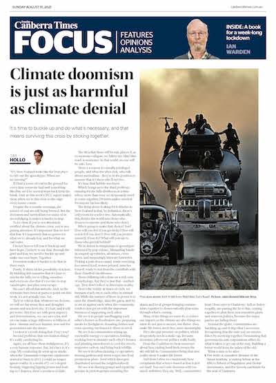 The Canberra Times - Tim Hollo opinion piece - Climate Doomism - Hope