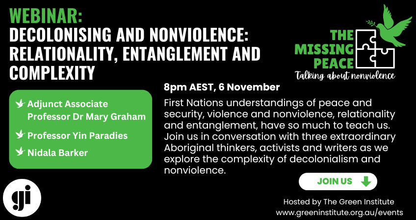 Webinar #4: Decolonising and nonviolence: relationality, entanglement and complexity - Green Institute